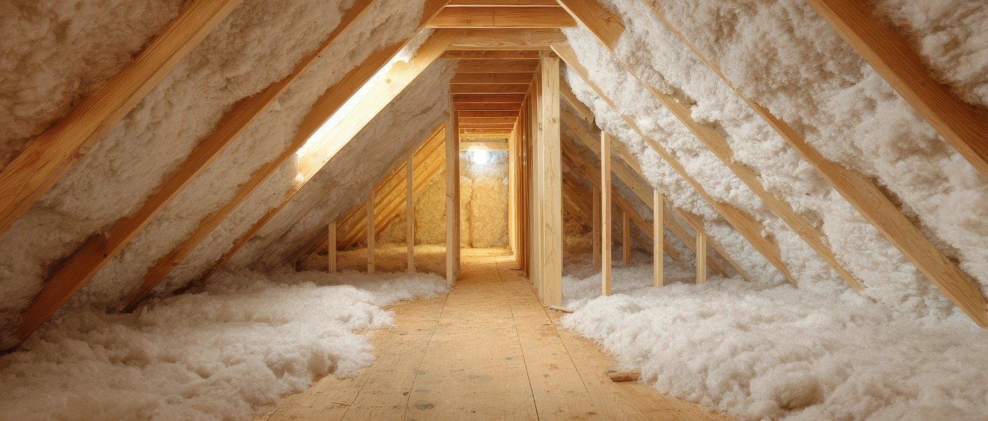 blown-in insulation installed in a Los Angeles residential attic
