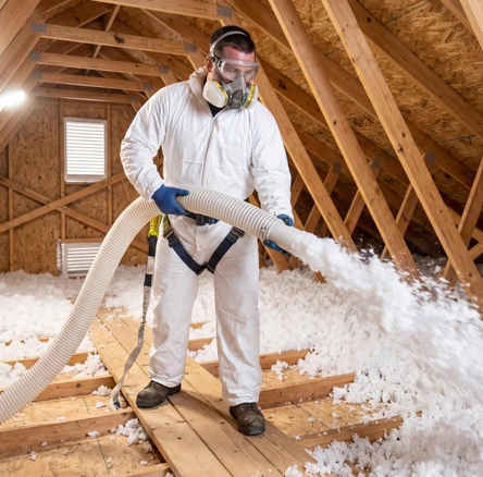 loose-fill blown-in insulation installed in a Los Angeles attic