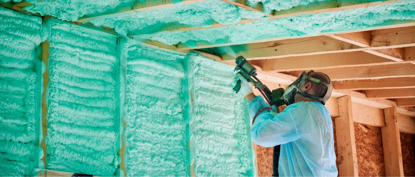 spray foam insulation applied inside a Los Angeles home