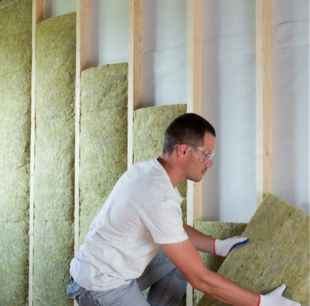 insulation installed between residential wall studs